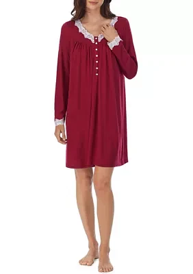 Sweater Knit Short Long Sleeve Nightgown