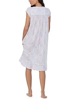 Cotton Modal Jersey Waltz Cap Sleeve Printed Nightgown