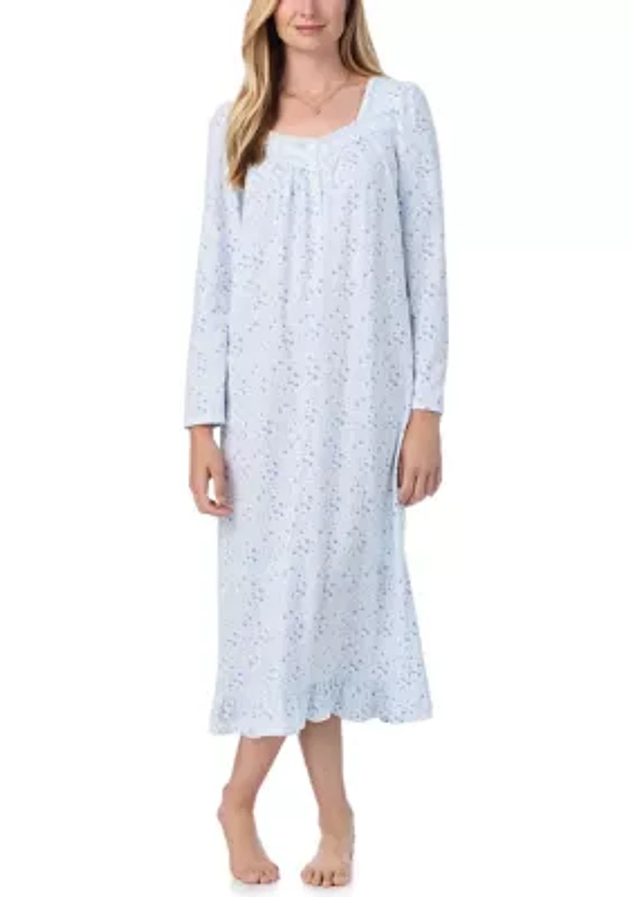 Cotton Jersey Long Sleeve Nightgown