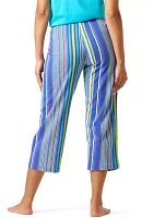 Printed Knit Capri Pajama Sleep Pants