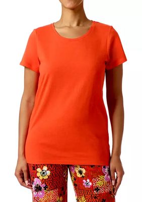 Short Sleeve Scoop Neck Pajama T-Shirt