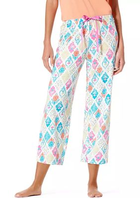 Women's Floral Print Capri Pajama Pants