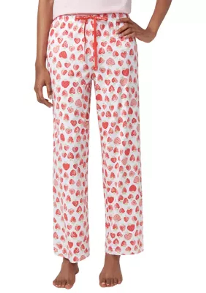 Strawberry Heart Printed Pajama Pants