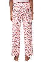 Strawberry Heart Printed Pajama Pants