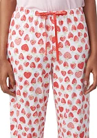 Strawberry Heart Printed Pajama Pants