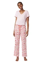 Strawberry Heart Printed Pajama Pants