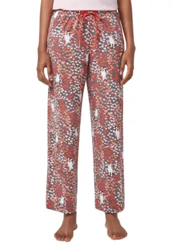 Kitty Heart Garden Printed Long Pajama Pants