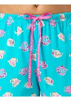 Women's Kissy Fishes Pajama Capri Pants