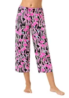 Printed Knit Capri Pajama Pants