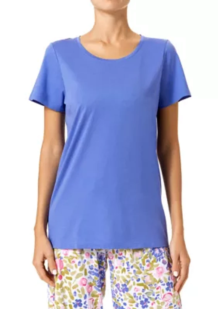 Solid Scoop Neck Pajama T-Shirt