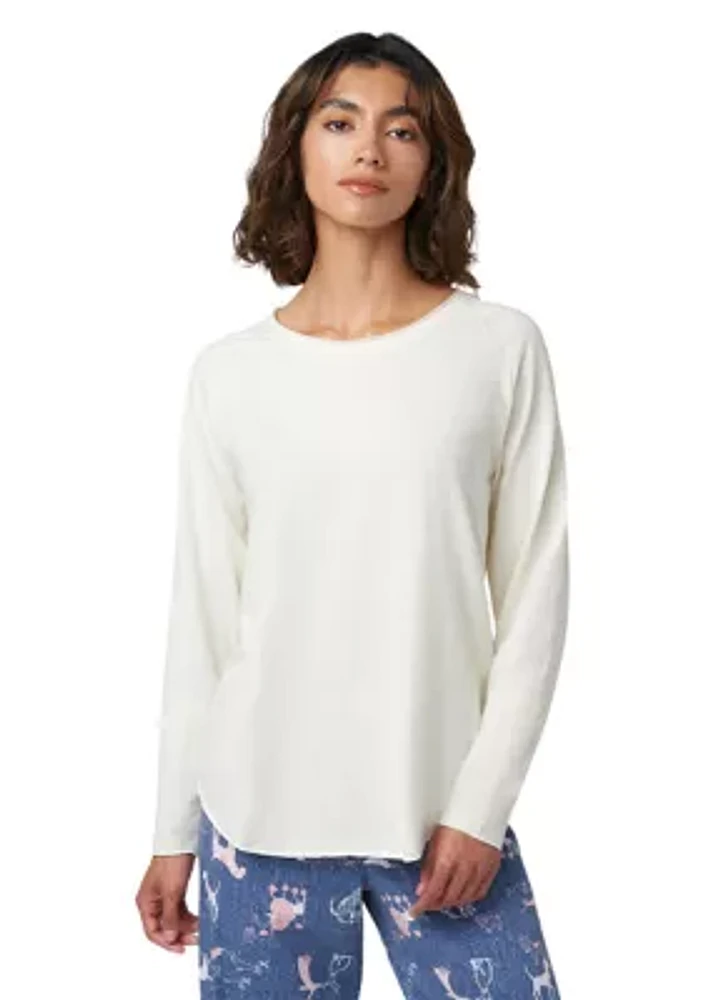 Solid Long Sleeve Crew Neck PJ T-Shirt