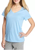 Women's Sleepwell Solid Short Sleeve V-neck T-Shirt with Temperature Regulating Technology