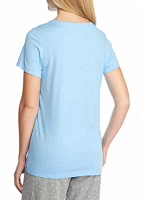 Women's Sleepwell Solid Short Sleeve V-neck T-Shirt with Temperature Regulating Technology