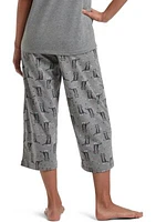 Women's Sleepwell Printed Knit Capri Pajama Pants Made with Temperature Regulating Technology