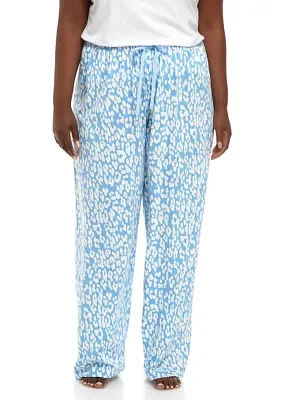 Plus Sleepwell Printed Knit Pajama Pants with Temperature Regulating Technology