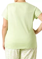 Plus Short Sleeve Scoop Neck Pajama T-Shirt