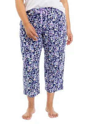 Plus Fragrant Floral Capri Pajama Pants