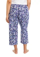 Plus Fragrant Floral Capri Pajama Pants