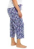 Plus Fragrant Floral Capri Pajama Pants