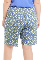 Plus Classic Lemon Printed Pajama Shorts