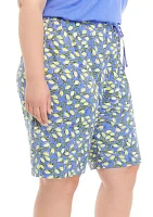 Plus Classic Lemon Printed Pajama Shorts