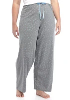 Plus Sleepwell Printed Knit Pajama Pants with Temperature Regulating Technology