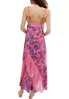 First Date Printed Maxi Slip Dress