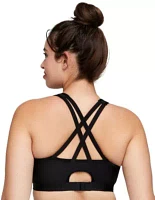 Full Figure Plus Zip Up Front-Closure Sports Bra Wirefree #9266