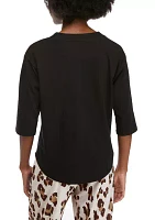 3/4 Sleeve Henley Sleep Shirt