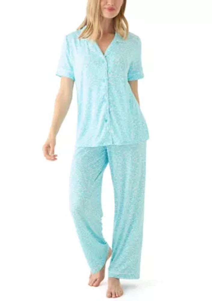 Folded Lush Notch Pajama Set