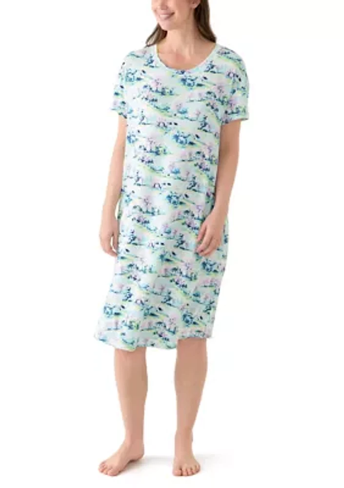 Women's Short Sleeve Midi Sleepshirt