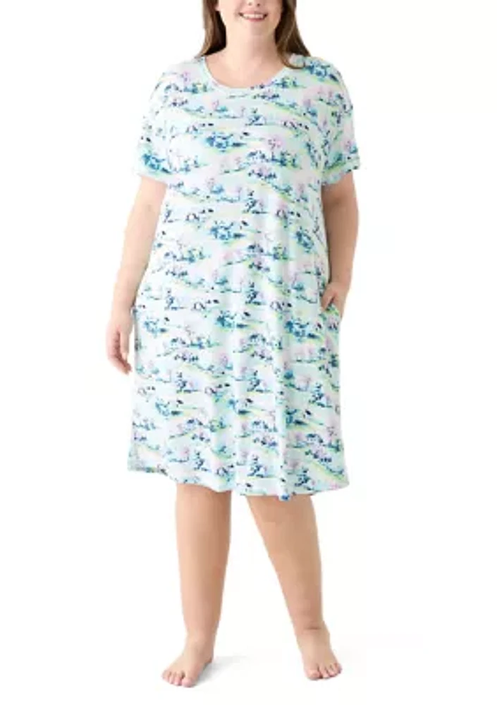 Plus Short Sleeve Midi Sleepshirt