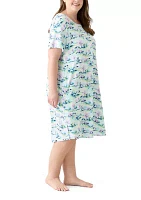 Plus Short Sleeve Midi Sleepshirt