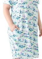 Plus Short Sleeve Midi Sleepshirt