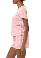 Short Sleeve V-Neck T-Shirt and Boxer Shorts Pajama Set