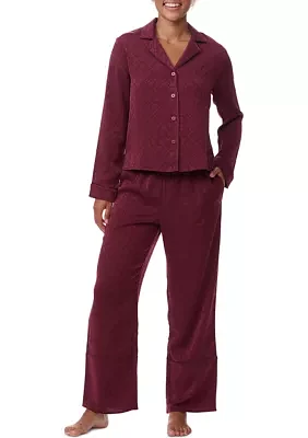 Long Sleeve Notch Collar Pajama Set