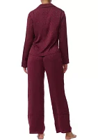 Long Sleeve Notch Collar Pajama Set