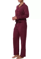 Long Sleeve Notch Collar Pajama Set