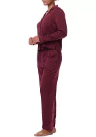 Long Sleeve Notch Collar Pajama Set