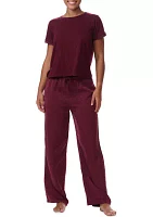 Short Sleeve Polyester Pajama Set