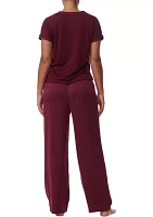 Short Sleeve Polyester Pajama Set