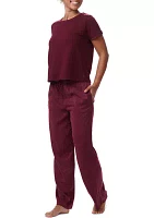 Short Sleeve Polyester Pajama Set