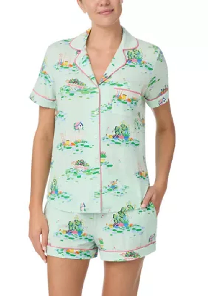 Short Sleeve Top and Pajama Set