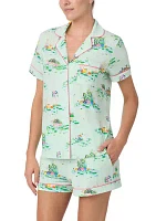 Short Sleeve Top and Pajama Set