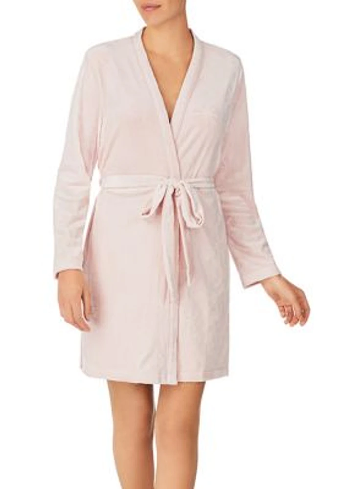 Embossed Wrap Front Robe