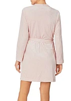 Embossed Wrap Front Robe