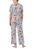 Cropped Printed Two Piece Pajama Set