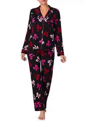 Printed Sweater Knit Long Pajama Set