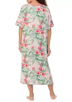 Women's Floral Printed Caftan Nightgown