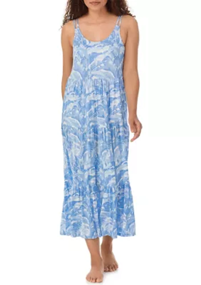 Women's Printed Maxi Sleep Dress